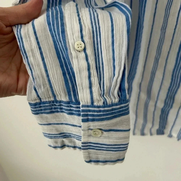 JCrew stripe button  down shirt, blue and white - Picture 6 of 9